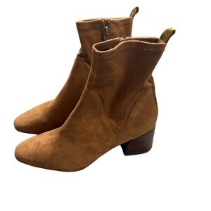 Donald J.  Pliner Size 7 Stretch Saddle Suede Brown‎ Boots NWOT